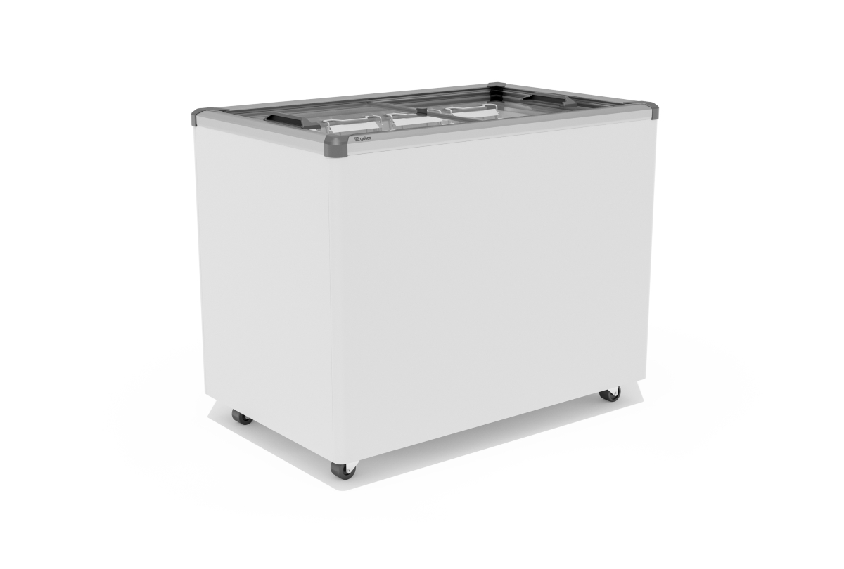 ЛАРЬ МОРОЗИЛЬНЫЙ GELLAR FG 350 C v25 ПРЯМОЕ СТЕКЛО, СЕРЫЙ (ПРОПАН)